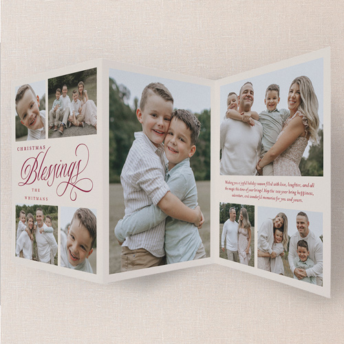 Subtle Moments Holiday Card, Red, Trifold, Religious, Matte, Folded Smooth Cardstock, Cabernet