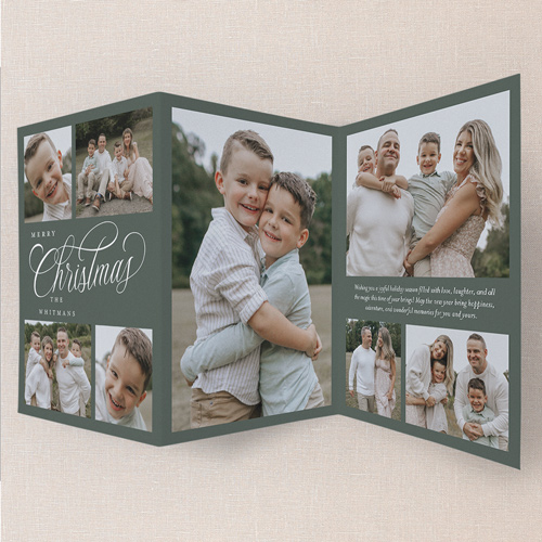 Subtle Moments Holiday Card, Green, Trifold, Christmas, Matte, Folded Smooth Cardstock, Green