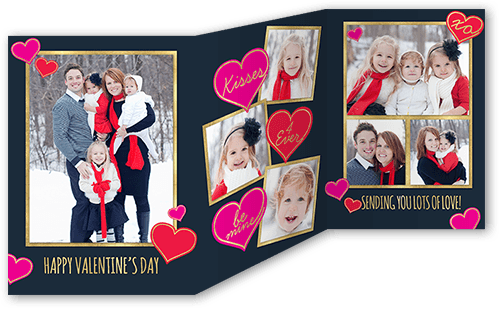 Kisses Forever Valentine's Card, Black, Pearl Shimmer Cardstock