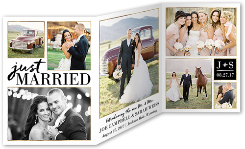 These Are The Moments Wedding Announcement, Black, Matte, Folded Smooth Cardstock