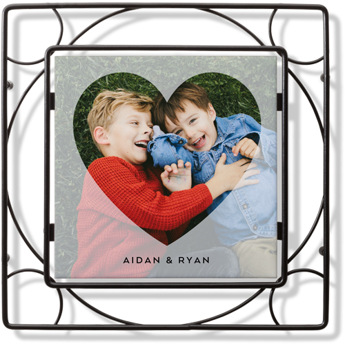 Heart Overlay Trivet, Ceramic, White, white