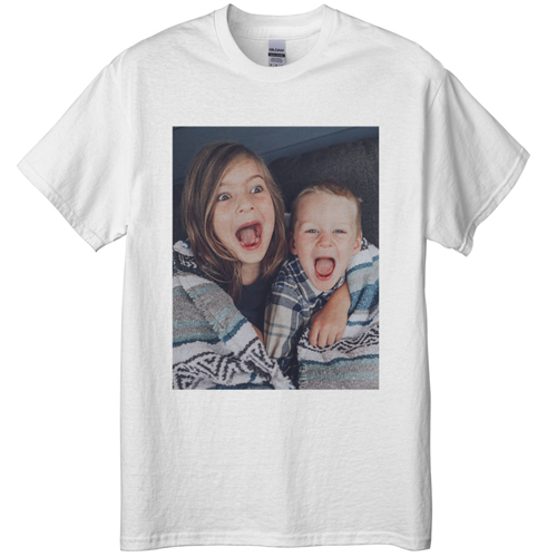 Photo Gallery Portrait T-shirt, Adult (S), White, Customizable front & back, White