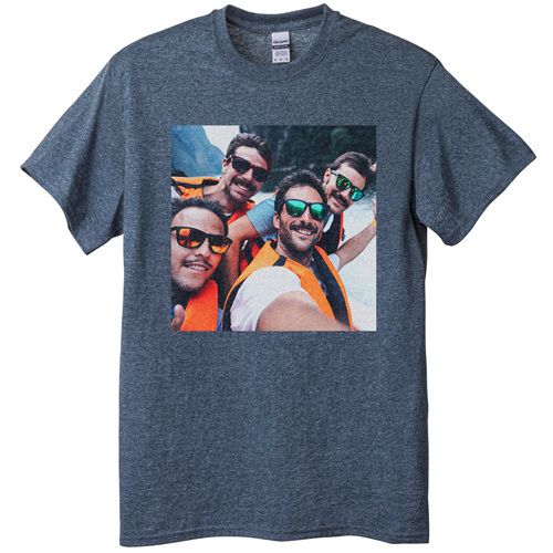 Photo Gallery Square T-shirt, Adult (S), Gray, Customizable front, White