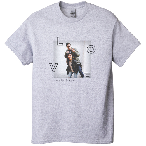 Space for Love T-shirt, Adult (S), Gray, Customizable front, Black