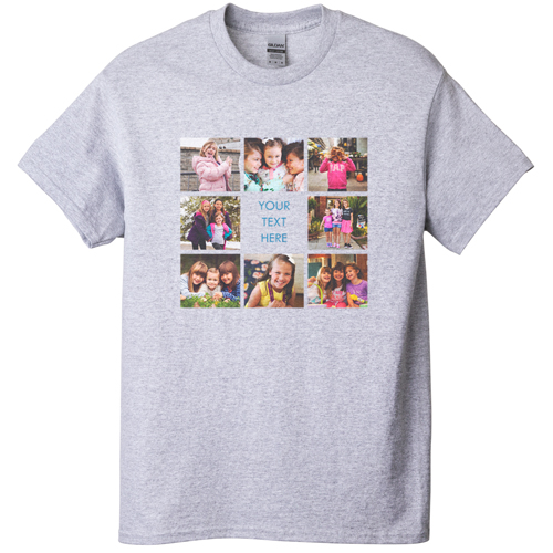 Gallery of Eight T-shirt, Adult (S), Gray, Customizable front & back, White, white