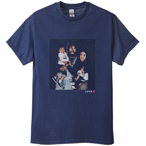 Modern Love Heart T-shirt, Adult (S), Navy, Customizable front & back, Red, bright red