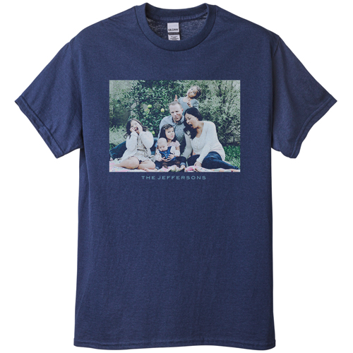Photo Gallery Landscape T-shirt, Adult (S), Navy, Customizable front, White