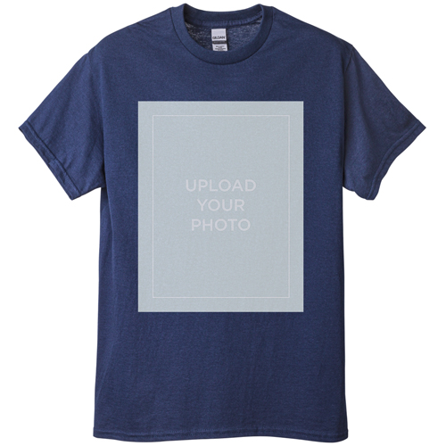 Upload Your Own Design T-shirt, Adult (S), Navy, Customizable front, White