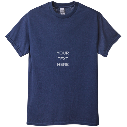 Your Text Here T-shirt, Adult (S), Navy, Customizable front & back, White
