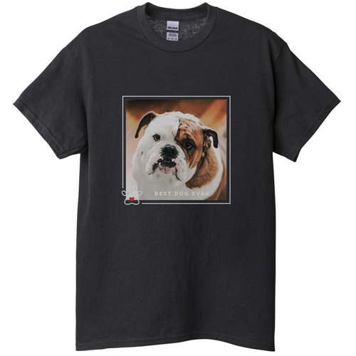 Best In Show Best Dog Ever T-shirt, Adult (M), Black, Customizable front & back, Brown