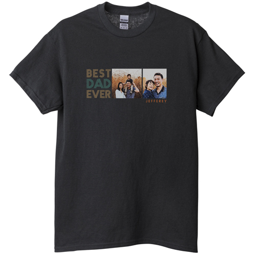 Dad is the Best T-shirt, Adult (M), Black, Customizable front & back, Brown