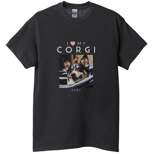 I Heart My T-shirt, Adult (M), Black, Customizable front, Black, black