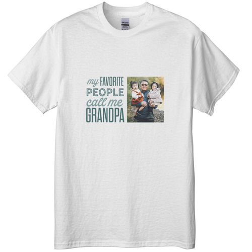 Favorite People Call Me T-shirt, Adult (M), White, Customizable front & back, Blue, cedar