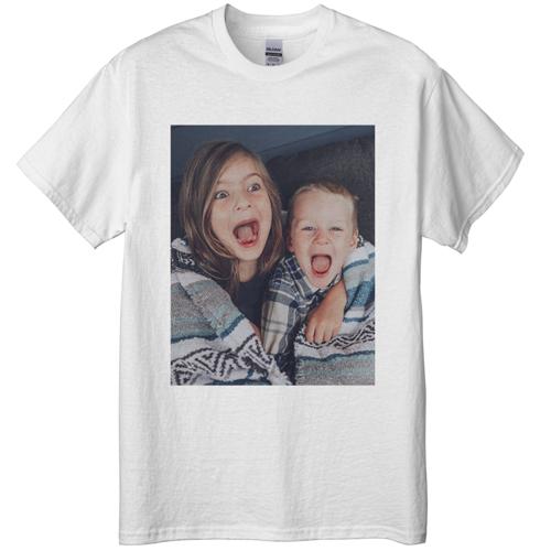 Photo Gallery Portrait T-shirt, Adult (M), White, Customizable front & back, White, white