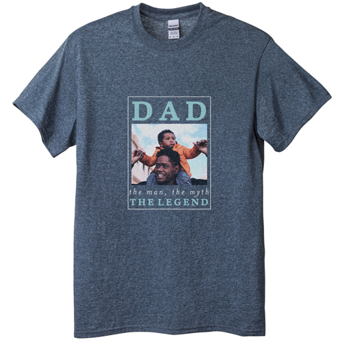 The Dad Legend T-shirt, Adult (M), Gray, Customizable front & back, Gray