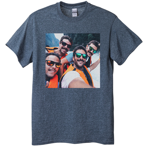 Photo Gallery Square T-shirt, Adult (M), Gray, Customizable front & back, White