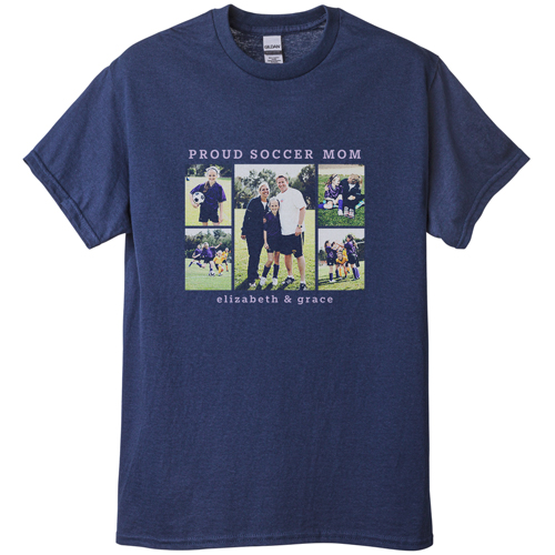 Hero Gallery of Five T-shirt, Adult (M), Navy, Customizable front, White