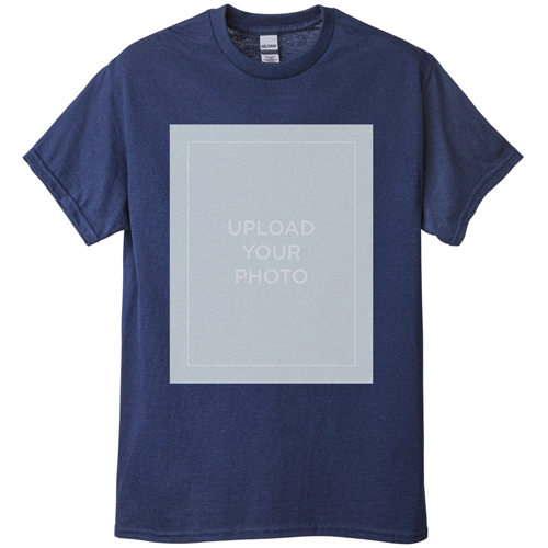 Upload Your Own Design T-shirt, Adult (M), Navy, Customizable front & back, White