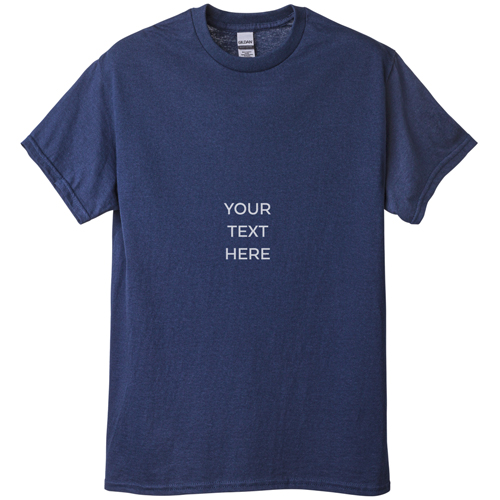 Your Text Here T-shirt, Adult (M), Navy, Customizable front & back, White, white