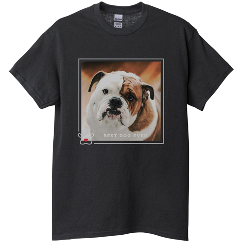 Best In Show Best Dog Ever T-shirt, Adult (L), Black, Customizable front, Brown
