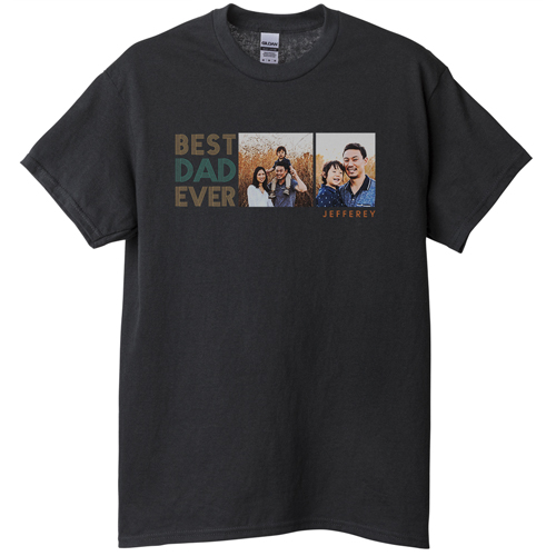 Dad is the Best T-shirt, Adult (L), Black, Customizable front, Brown, ochre