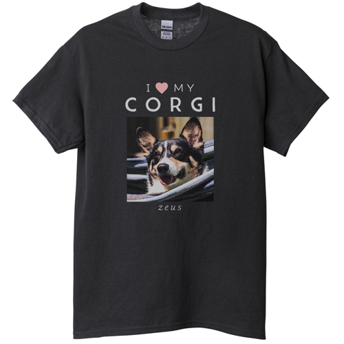 I Heart My T-shirt, Adult (L), Black, Customizable front & back, Black, black