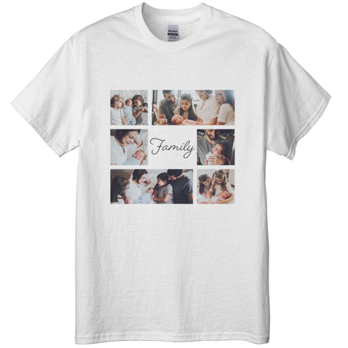 Gallery of Six Memories T-shirt, Adult (L), White, Customizable front, White