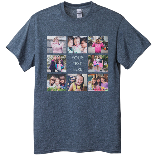 Gallery of Eight T-shirt, Adult (L), Gray, Customizable front, White, white