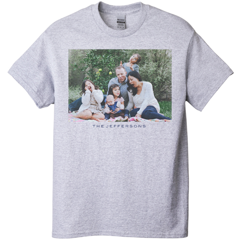 Photo Gallery Landscape T-shirt, Adult (L), Gray, Customizable front, White