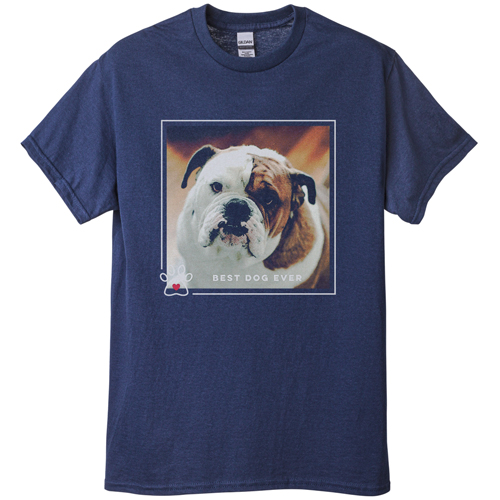 Best In Show Best Dog Ever T-shirt, Adult (L), Navy, Customizable front, Brown