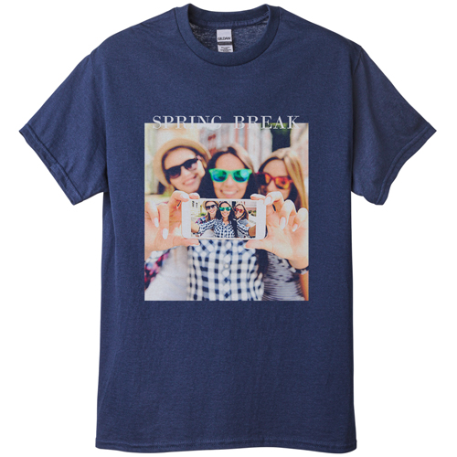 Modern Gallery of One T-shirt, Adult (L), Navy, Customizable front & back, White, white