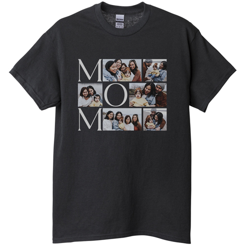 Mom's Collage T-shirt, Adult (XL), Black, Customizable front & back, Black