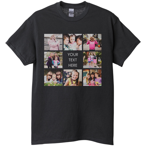 Gallery of Eight T-shirt, Adult (XL), Black, Customizable front, White