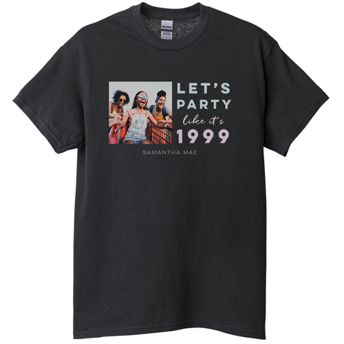 Party Gallery of One T-shirt, Adult (XL), Black, Customizable front & back, White