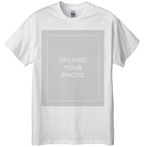 Upload Your Own Design T-shirt, Adult (XL), White, Customizable front, White