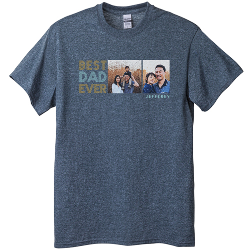 Dad is the Best T-shirt, Adult (XL), Gray, Customizable front & back, Brown