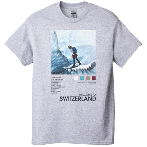 Modern Traveler T-shirt, Adult (XL), Gray, Customizable front & back, Black