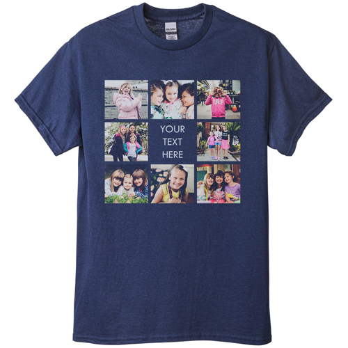Gallery of Eight T-shirt, Adult (XL), Navy, Customizable front, White