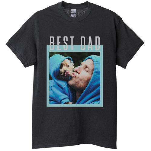 Best Dad Border T-shirt, Adult (XXL), Black, Customizable front, Green, mint