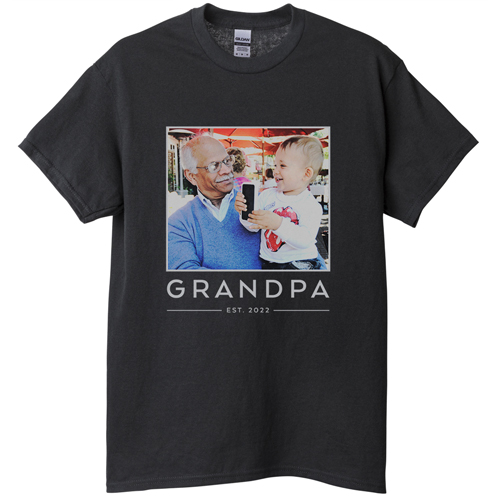Grandpa Est T-shirt, Adult (XXL), Black, Customizable front, Green