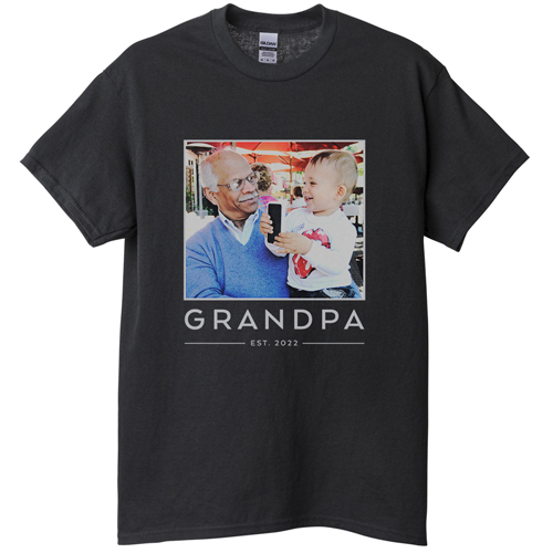 Grandpa Est T-shirt, Adult (XXL), Black, Customizable front & back, Green, forest