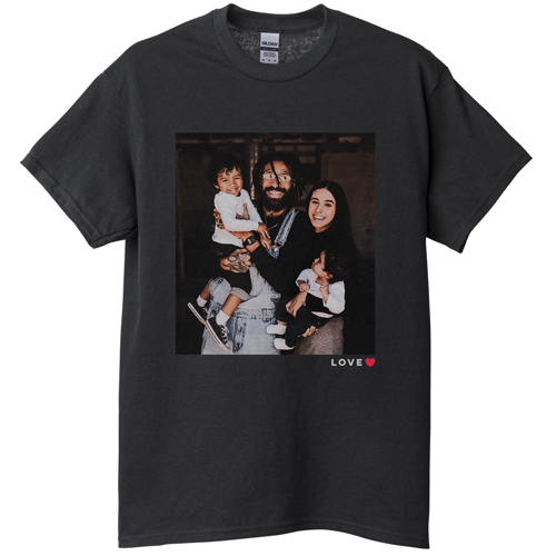 Modern Love Heart T-shirt, Adult (XXL), Black, Customizable front, Red, bright red