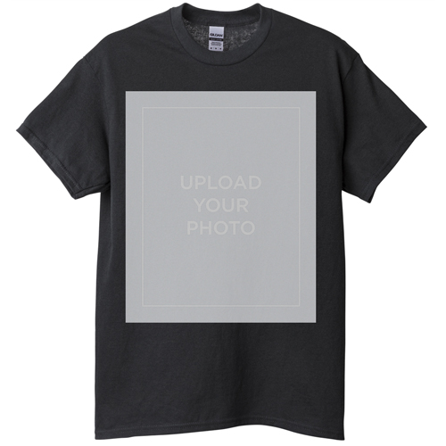 Upload Your Own Design T-shirt, Adult (XXL), Black, Customizable front & back, White