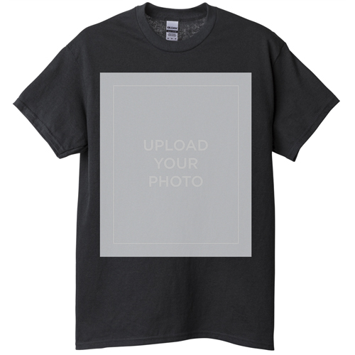 Upload Your Own Design T-shirt, Adult (XXL), Black, Customizable front, White