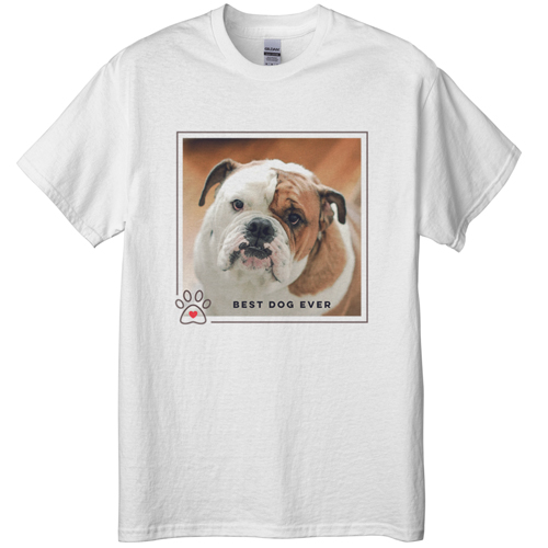 Best In Show Best Dog Ever T-shirt, Adult (XXL), White, Customizable front & back, Brown