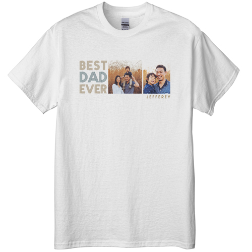 Dad is the Best T-shirt, Adult (XXL), White, Customizable front, Brown, ochre