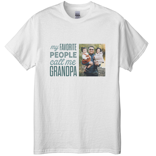 Favorite People Call Me T-shirt, Adult (XXL), White, Customizable front & back, Blue