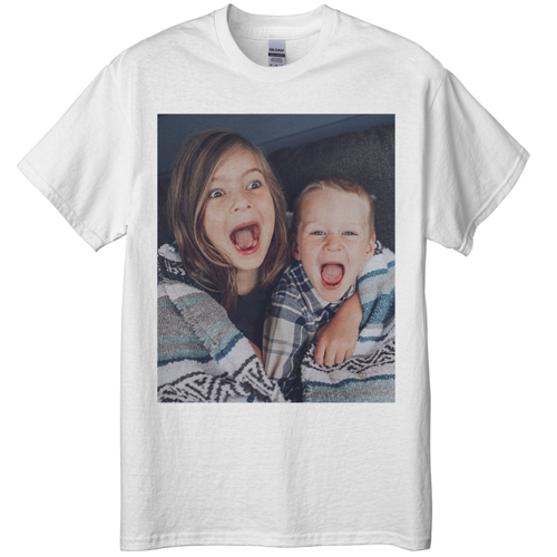 Photo Gallery Portrait T-shirt, Adult (XXL), White, Customizable front & back, White