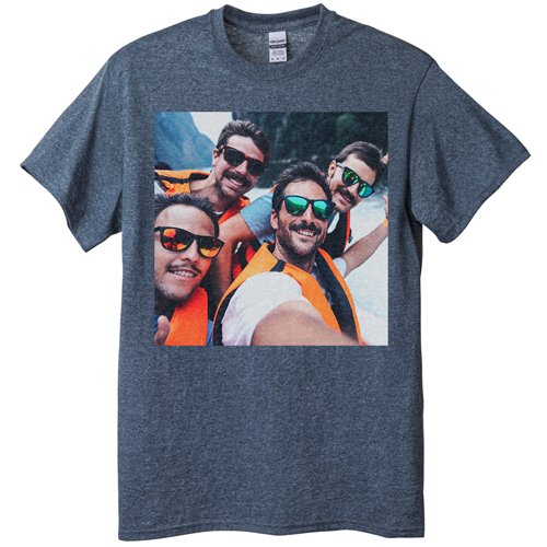 Photo Gallery Square T-shirt, Adult (XXL), Gray, Customizable front & back, White