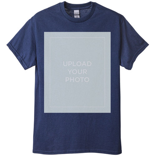 Upload Your Own Design T-shirt, Adult (XXL), Navy, Customizable front, White, white